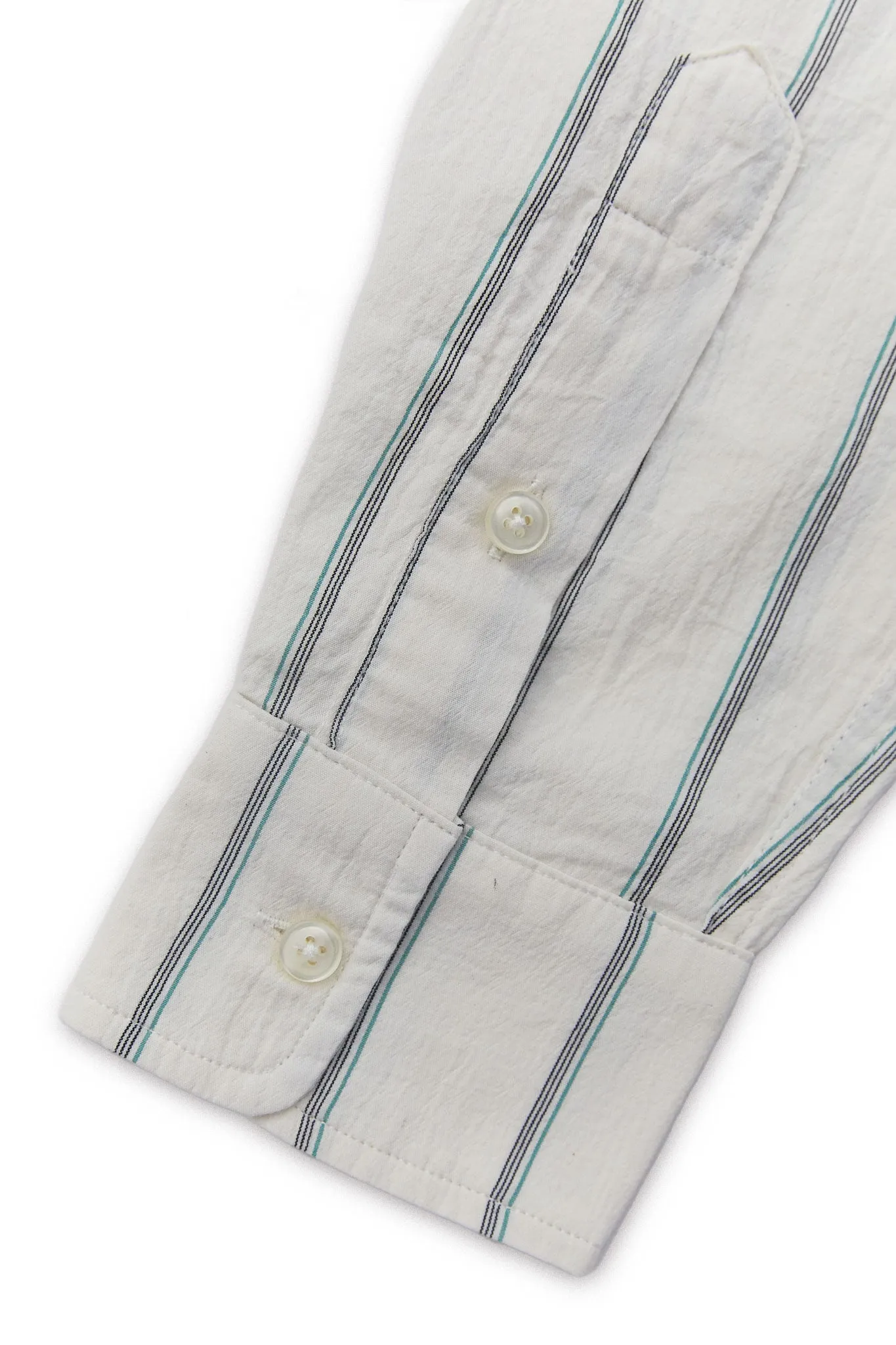 Classic Shirt - White with Green Stripe sold by Lite Year product image thumbnail 3