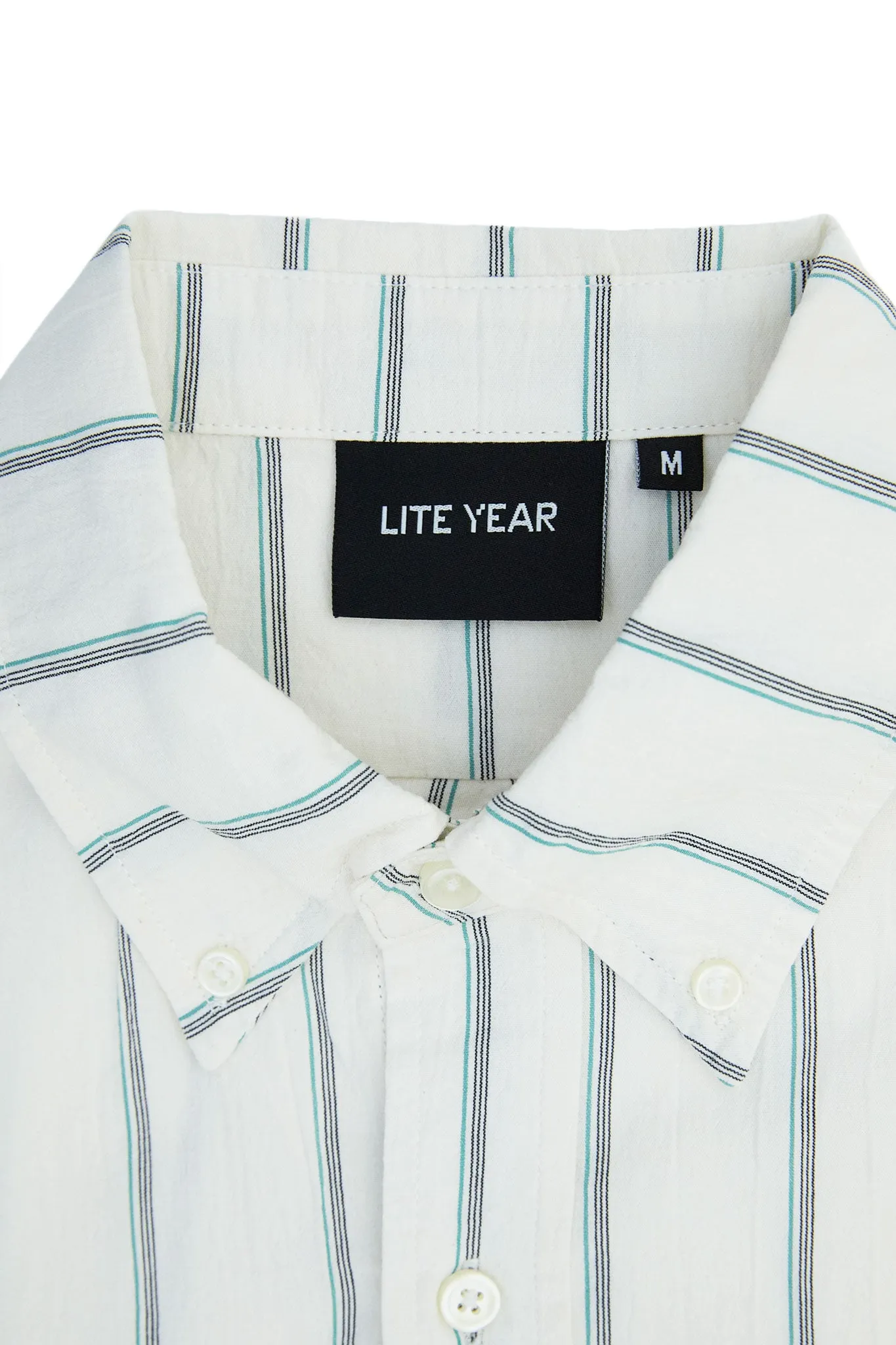 Classic Shirt - White with Green Stripe sold by Lite Year product image thumbnail 5