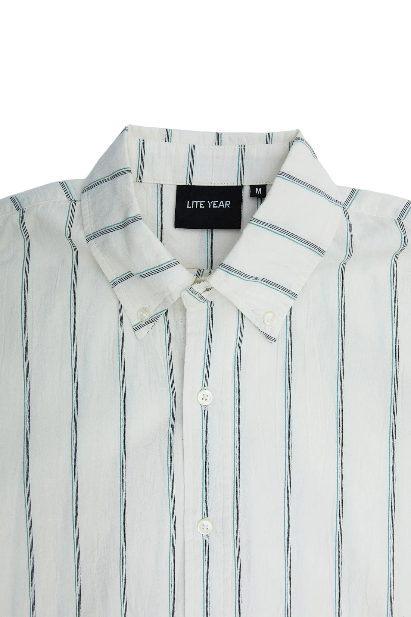 Classic Shirt - White with Green Stripe sold by Lite Year product image thumbnail 4