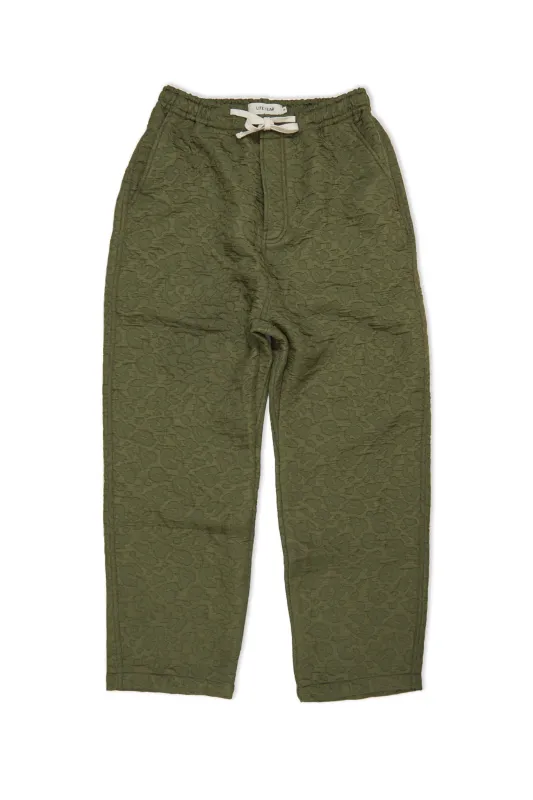 Italian quilted relaxed pant - Army Green made by Lite Year