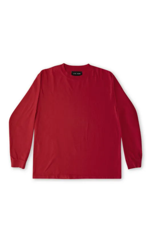 Long Sleeve Tee - Washed Red sold by Lite Year