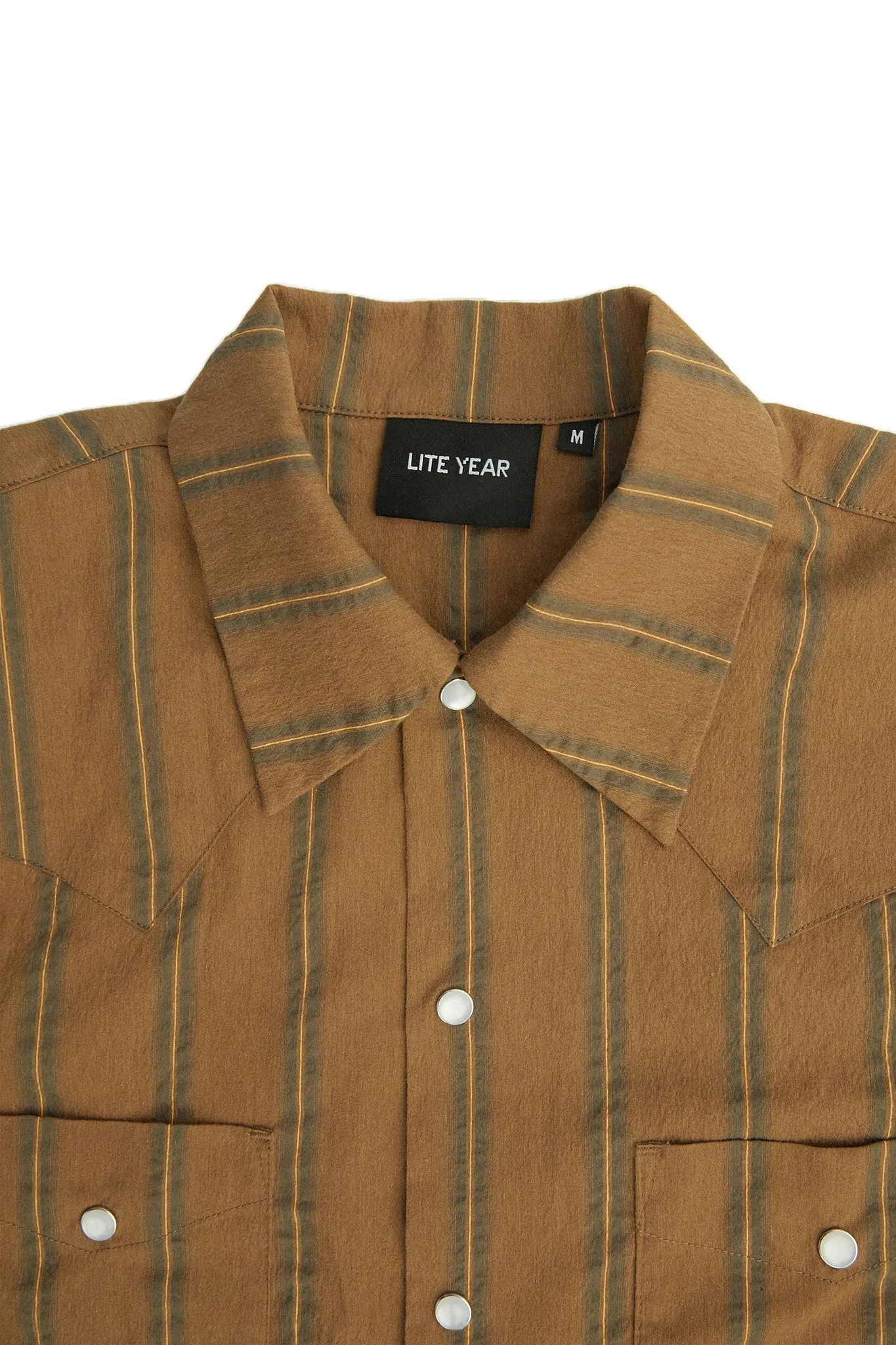 Italian Western Shirt - Brown Stripe sold by Lite Year product image thumbnail 3