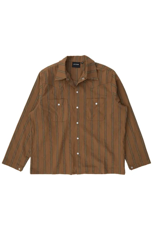 Italian Western Shirt - Brown Stripe made by Lite Year