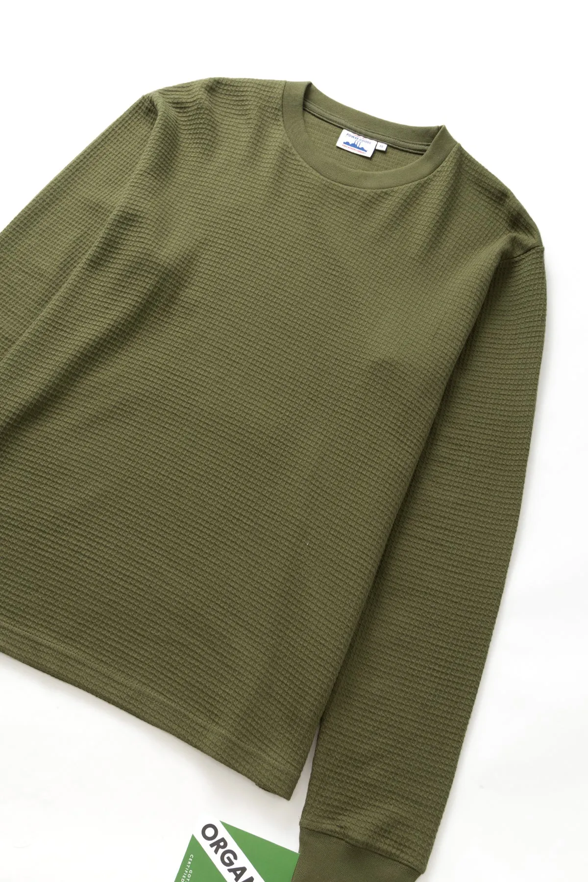 Power Goods - Thermal Waffle Long Sleeve Tee - Olive sold by Power Goods product image thumbnail 2