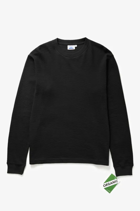 Power Goods - Thermal Waffle Long Sleeve Tee - Black sold by Power Goods
