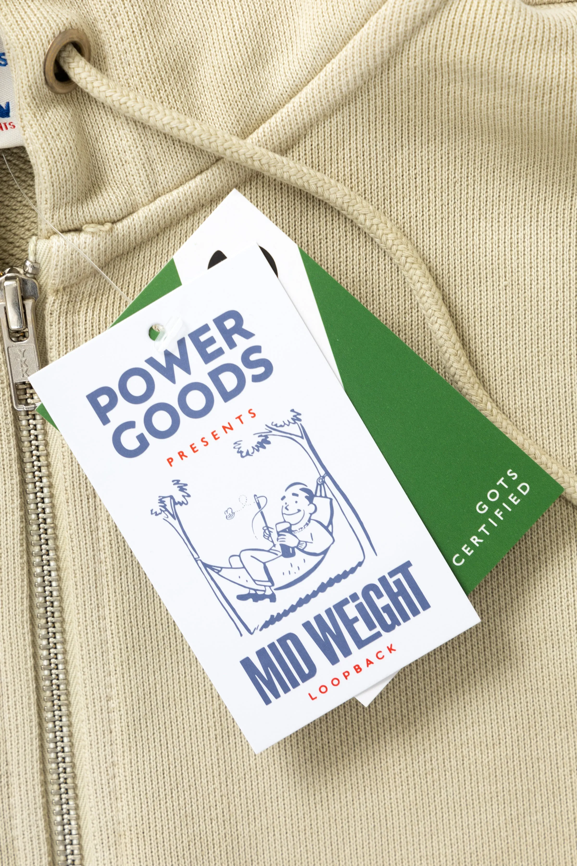 Loopback Zip Hoodie - Bone sold by Power Goods product image thumbnail 2