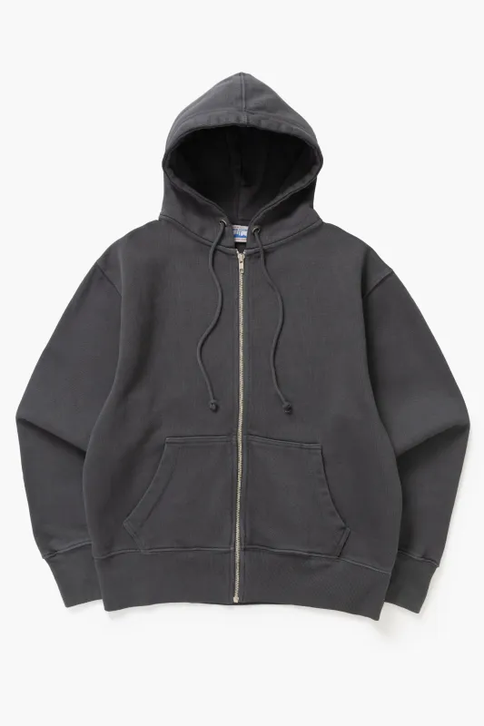 Loopback Zip Hoodie - Washed Black made by Power Goods