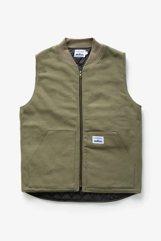 Canvas Work Vest - Olive made by Power Goods