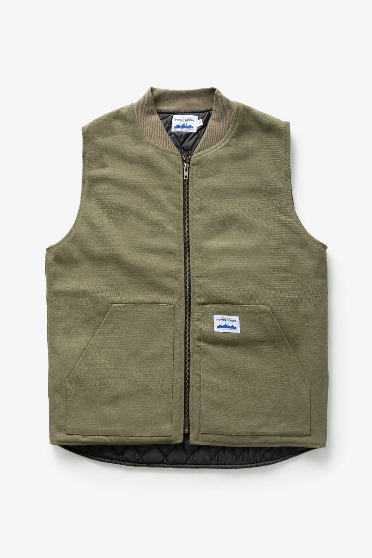 Canvas Work Vest - Olive sold by Power Goods
