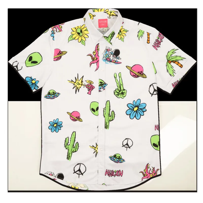 Tropical Alien Button Up Shirt sold by Ayylien Clothing