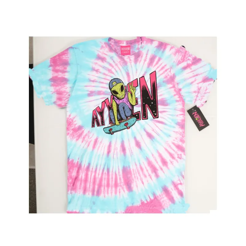 Skater Alien Tie Dye Tee sold by Ayylien Clothing