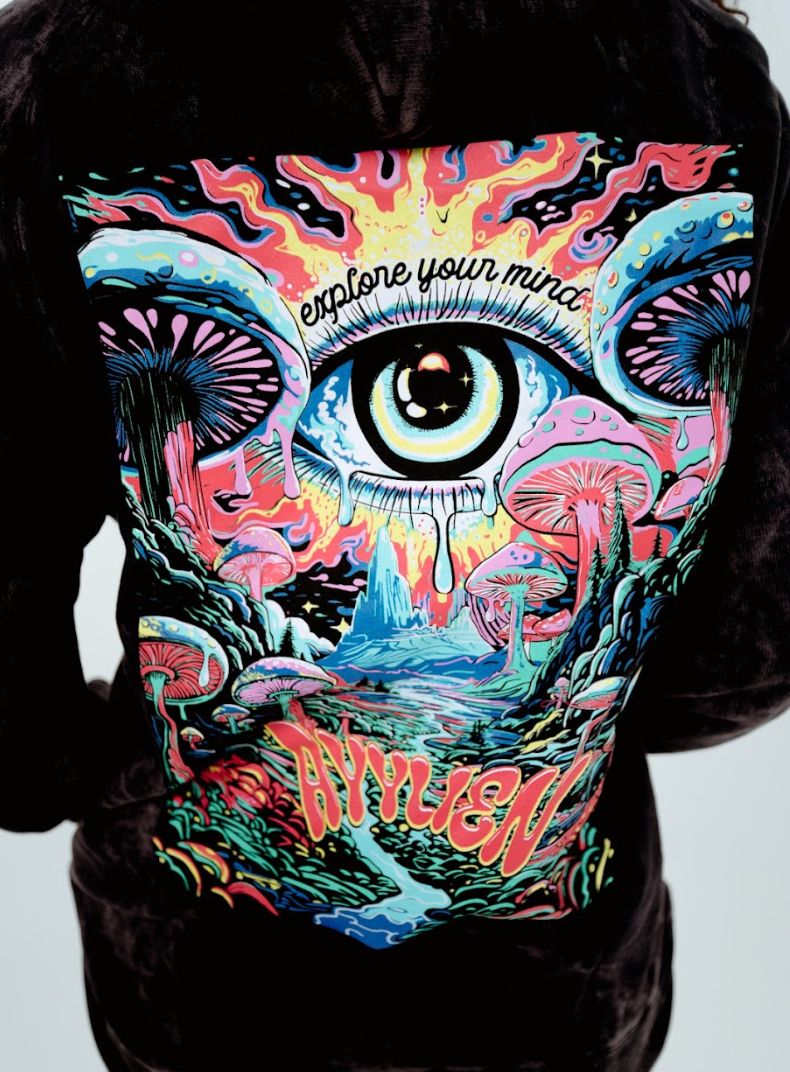 Psychedelic Explore Your Mind Hoodie - Black sold by Ayylien Clothing product image thumbnail 4