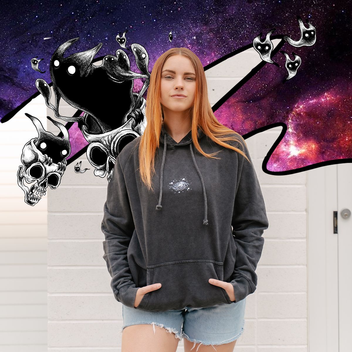 Deep Space Mineral Washed Hoodie sold by Ayylien Clothing product image thumbnail 4