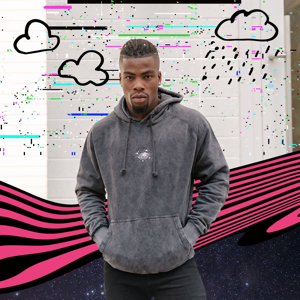 Deep Space Mineral Washed Hoodie sold by Ayylien Clothing product image thumbnail 5