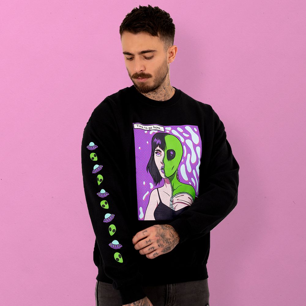Time To Go Home... Crewneck sold by Ayylien Clothing product image thumbnail 3