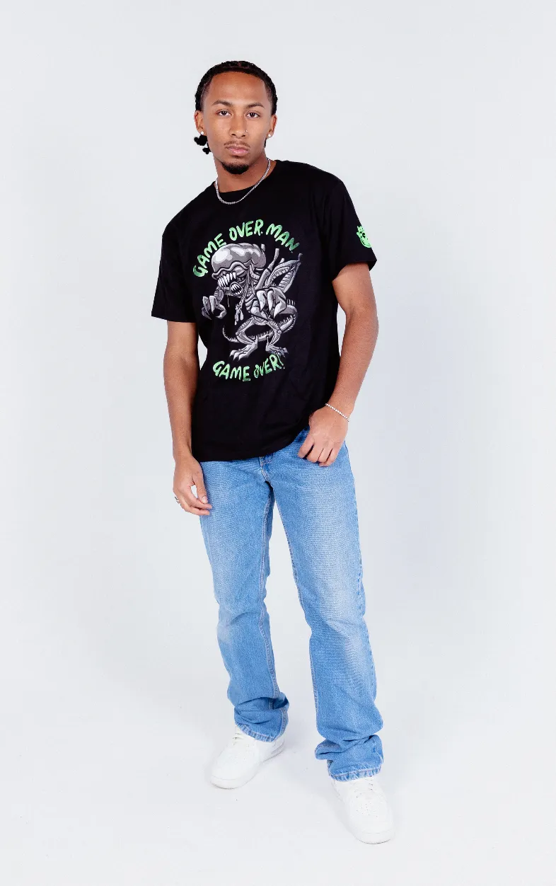 Rubberhose Alien Game Over Man Tee - Black sold by Ayylien Clothing product image thumbnail 2