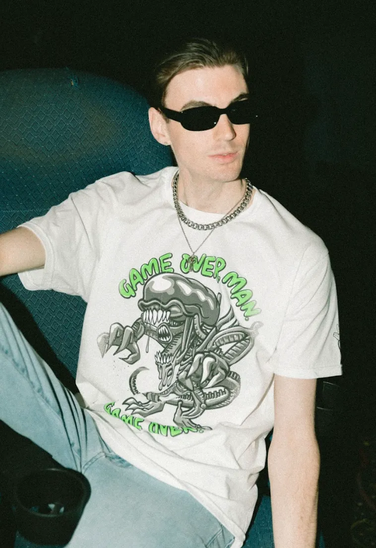 Rubberhose Alien Game Over Man Tee - White sold by Ayylien Clothing product image thumbnail 3