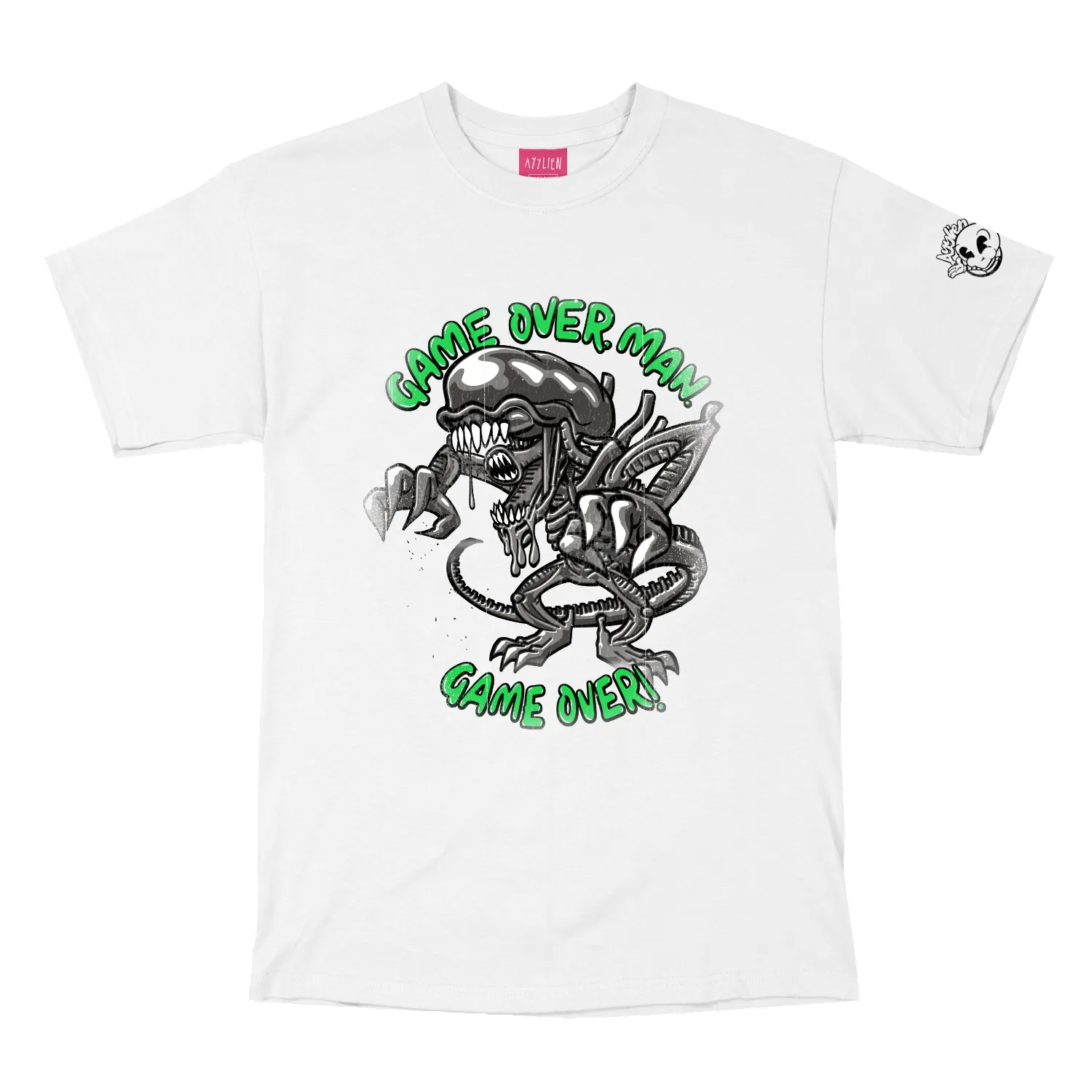 Rubberhose Alien Game Over Man Tee - White sold by Ayylien Clothing