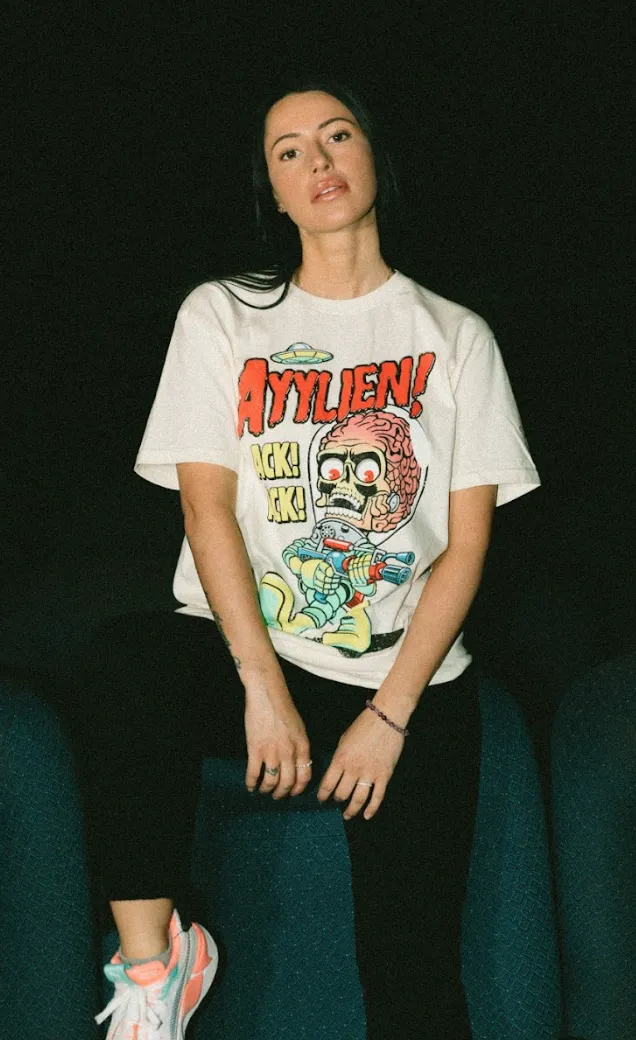 Rubberhose Mars Attack Ack Ack Tee - Natural sold by Ayylien Clothing product image thumbnail 3