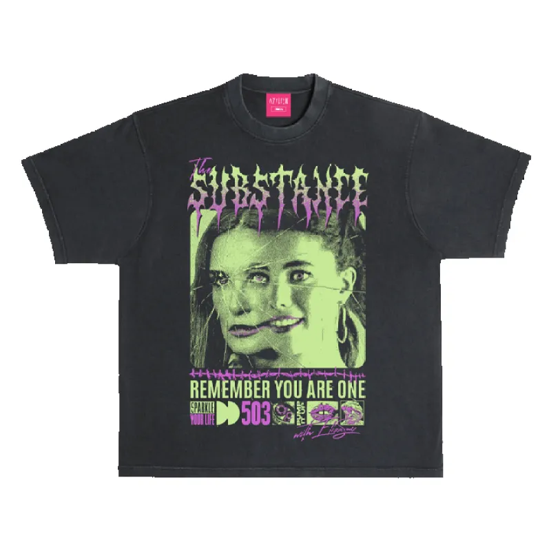 The Substance Tee - Washed Black sold by Ayylien Clothing