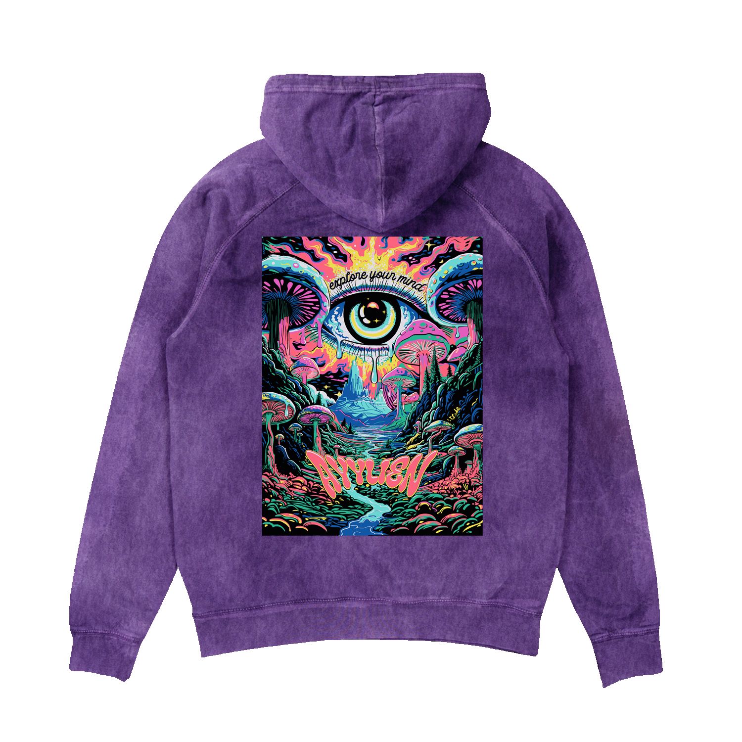 Psychedelic Explore Your Mind Hoodie - Purple sold by Ayylien Clothing product image thumbnail 2