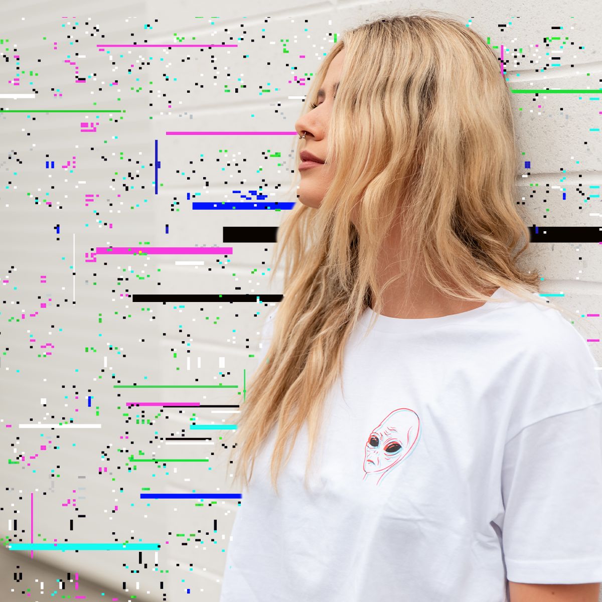 Glitch Alien Women's Crop Tee sold by Ayylien Clothing product image thumbnail 3