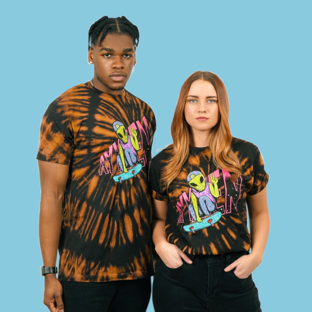 Skater Alien Bleach Dyed Tee sold by Ayylien Clothing product image thumbnail 5