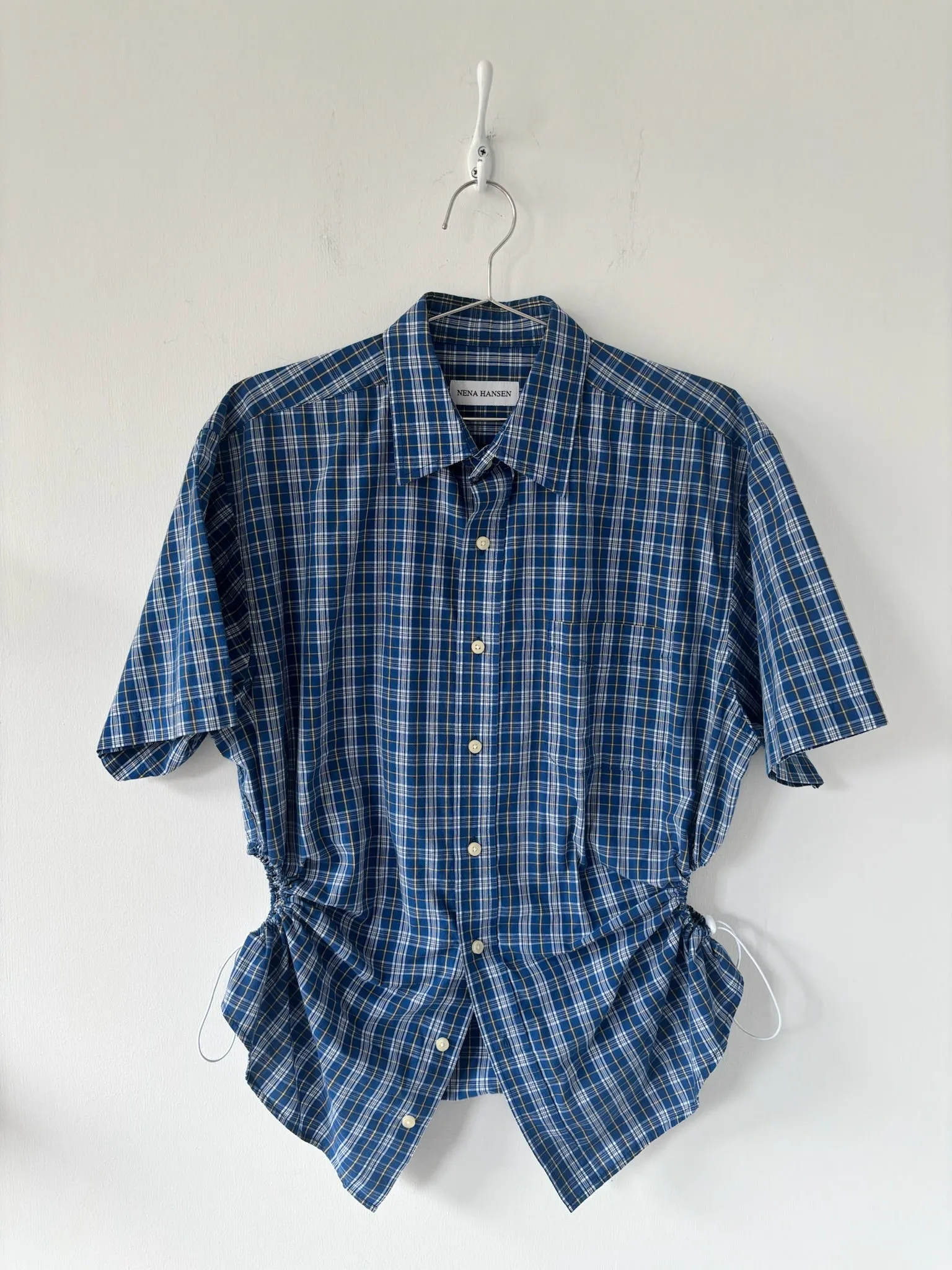 L/XL Nena Hansen Bungee Shirt Short Sleeve - Blue Plaid sold by Nena Hansen