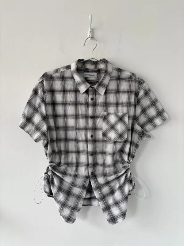 L Nena Hansen Bungee Shirt Short Sleeve - Grey Plaid made by Nena Hansen