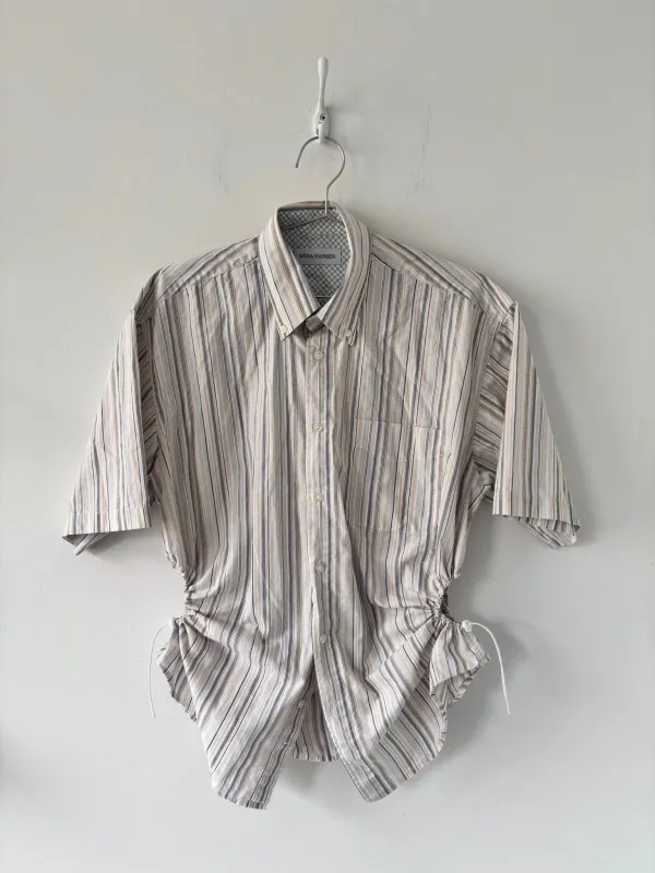 M/L Nena Hansen Bungee Shirt Short Sleeve - Beige Mixed Stripe made by Nena Hansen