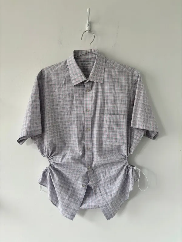 L/XL Nena Hansen Bungee Shirt Short Sleeve - Red Blue Plaid made by Nena Hansen
