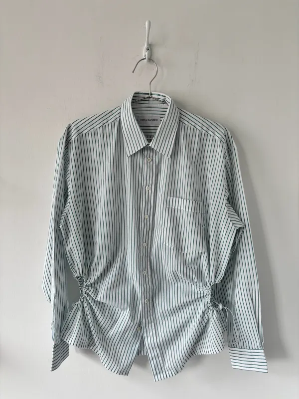 L Nena Hansen Bungee Shirt - Green Stripe made by Nena Hansen