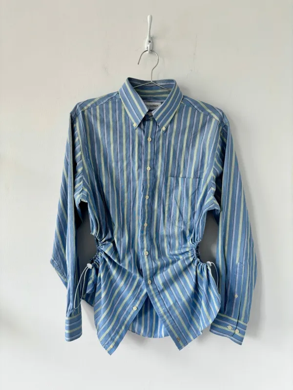 M/L Nena Hansen Bungee Shirt - Blue Green Stripe made by Nena Hansen
