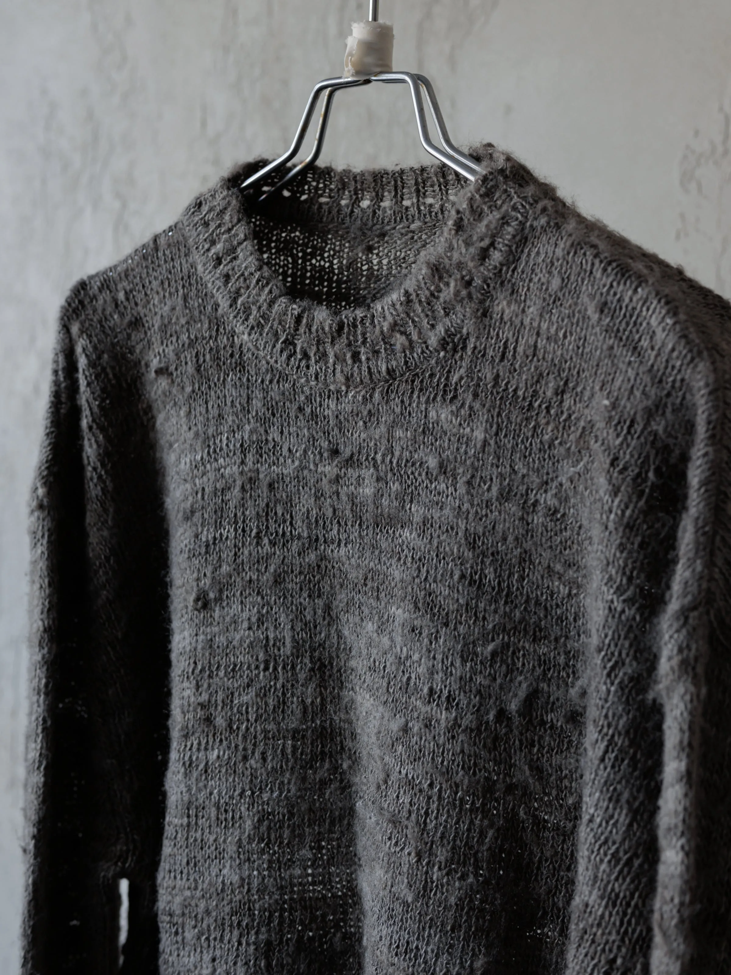 Forgotten Materials|Tussah Silk Handspun Yarn Top (Natural Dyed Dark Grey) sold by Professor E. product image thumbnail 2