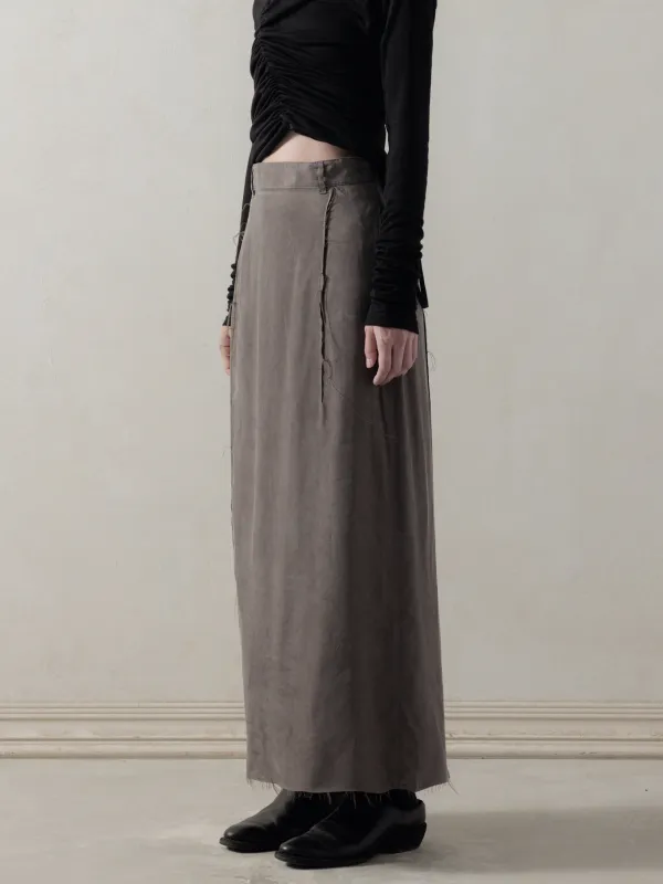 25FW WMS｜Frayed Skirt (Grey) sold by Professor E.