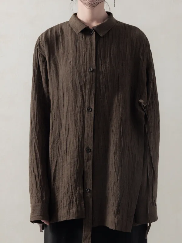 25FW WMS｜Drop Shoulder Shirt (Brown) sold by Professor E.