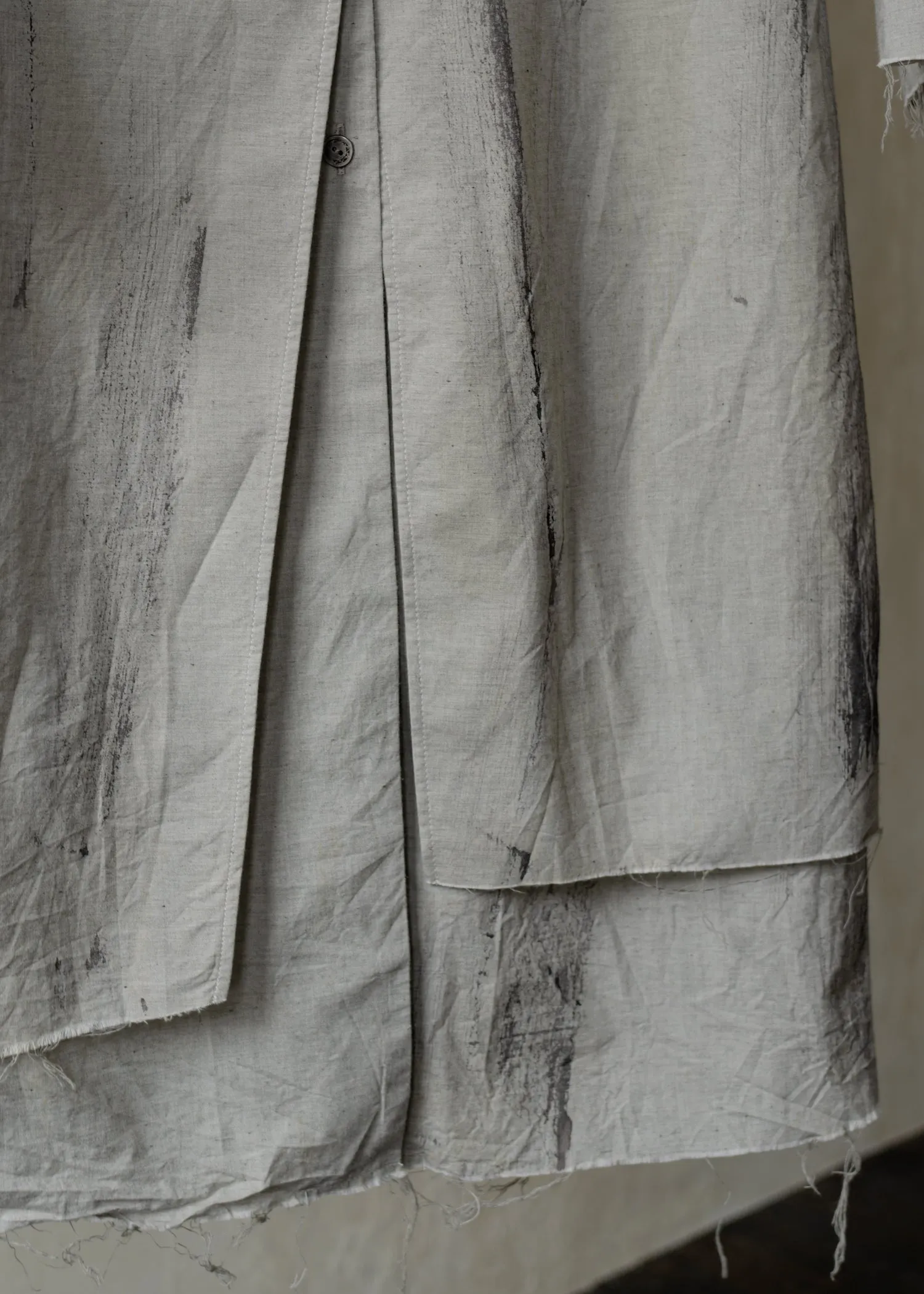 Forgotten Materials WMS|Layered Shirt (Natural Dyed Grey) sold by Professor E. product image thumbnail 4