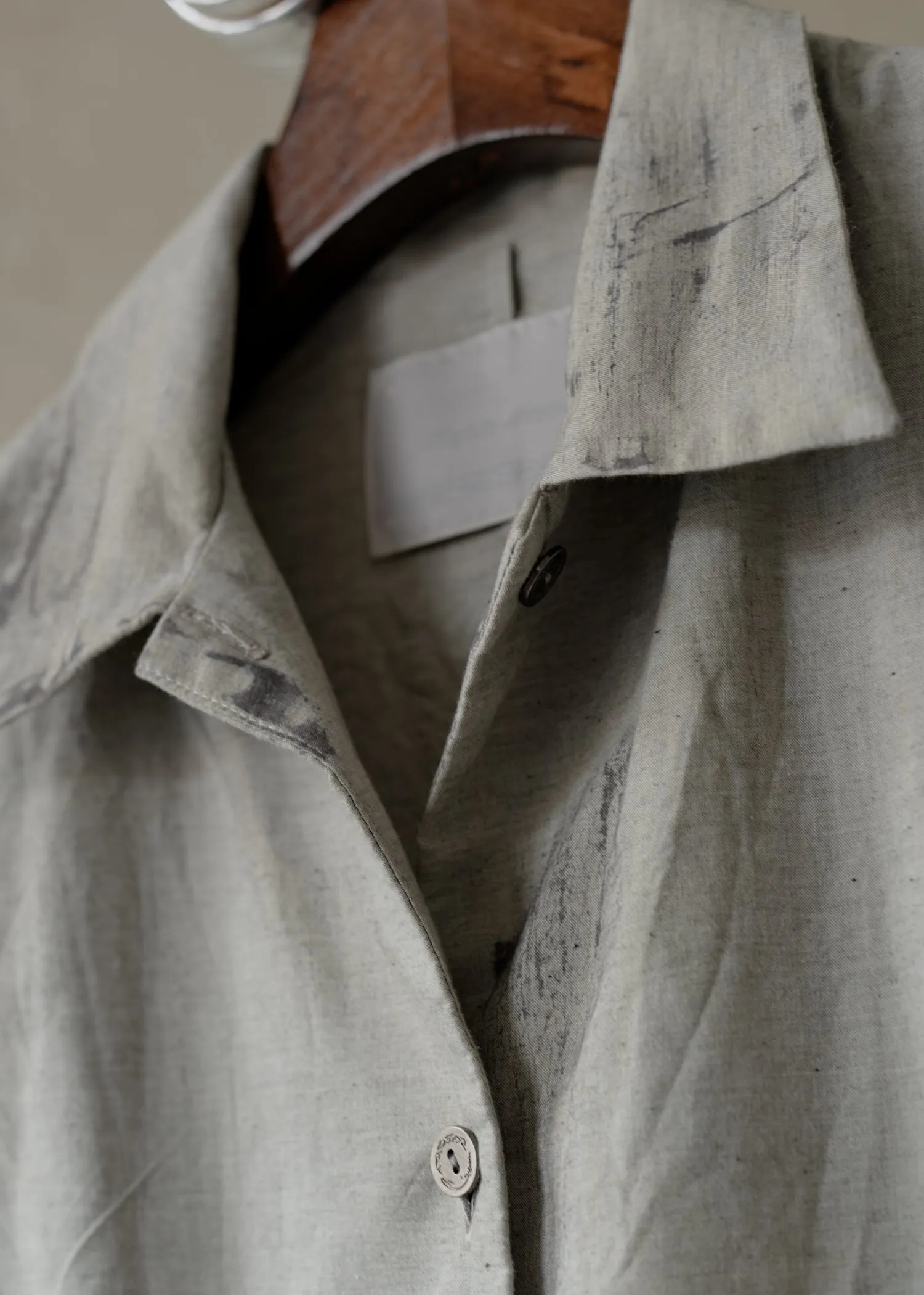 Forgotten Materials WMS|Layered Shirt (Natural Dyed Grey) sold by Professor E. product image thumbnail 3