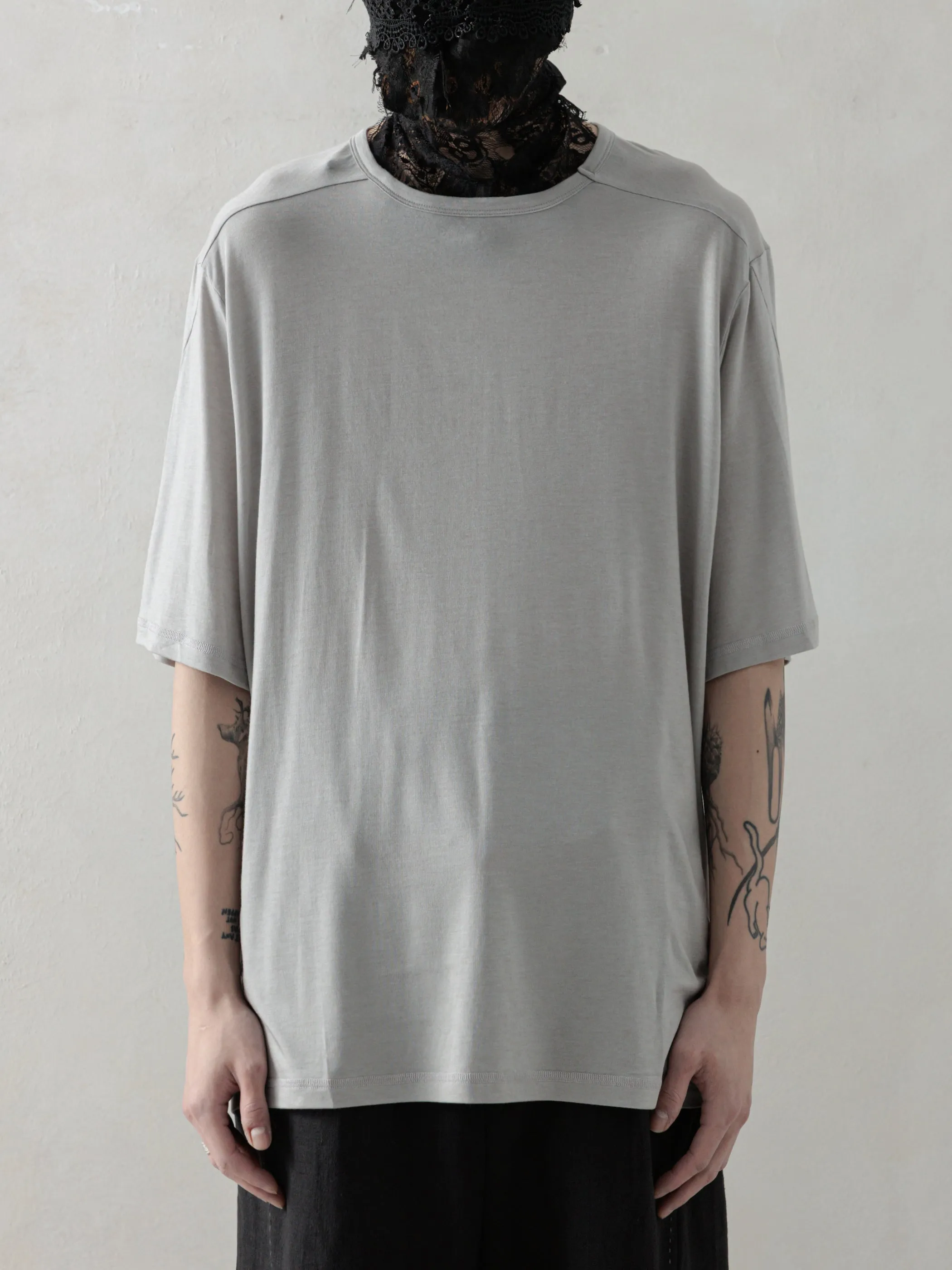 25SS|Semi-sheer T-Shirt (Grey) sold by Professor E.