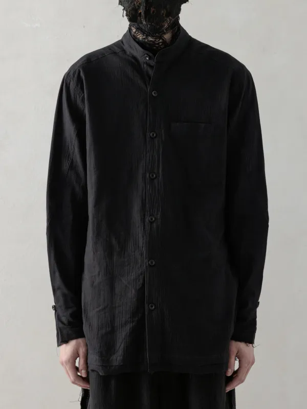 25SS｜Wrinkled-effect Shirt (Black) made by Professor E.