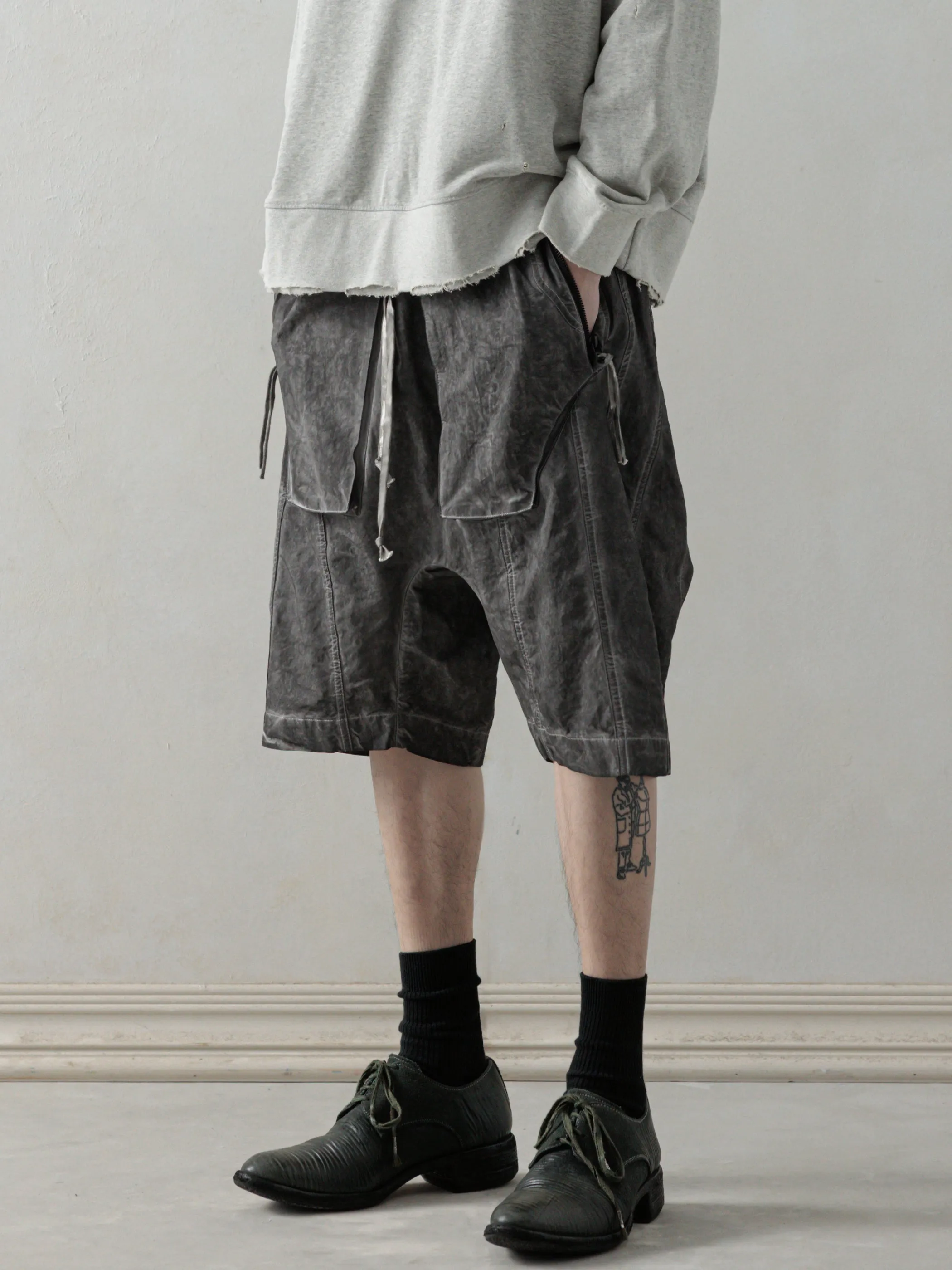 25SS|Object-dyed Shorts (Dyed Grey) sold by Professor E. product image thumbnail 2