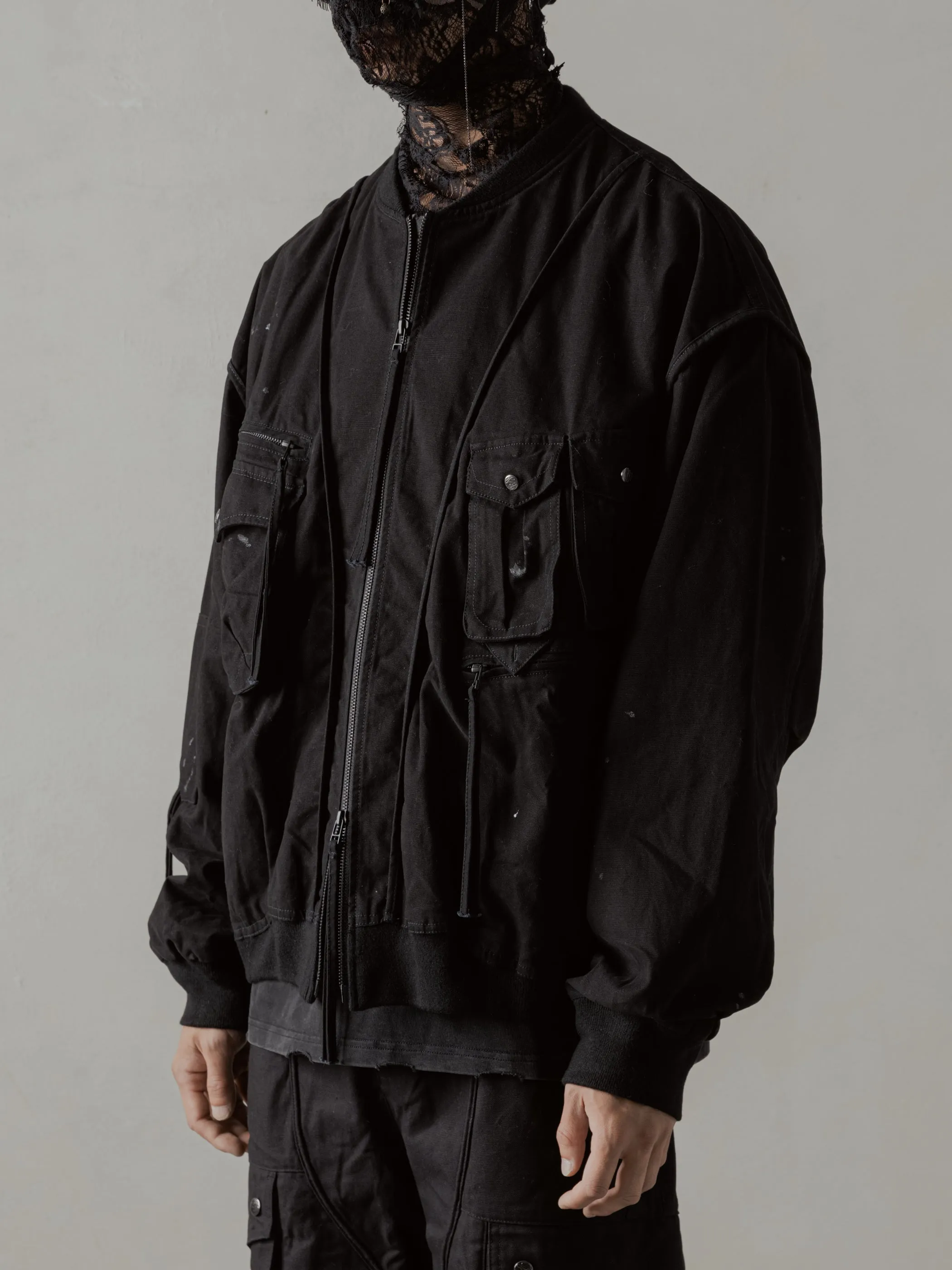 24FW|Parachute Cargo Bomber (Black) sold by Professor E.