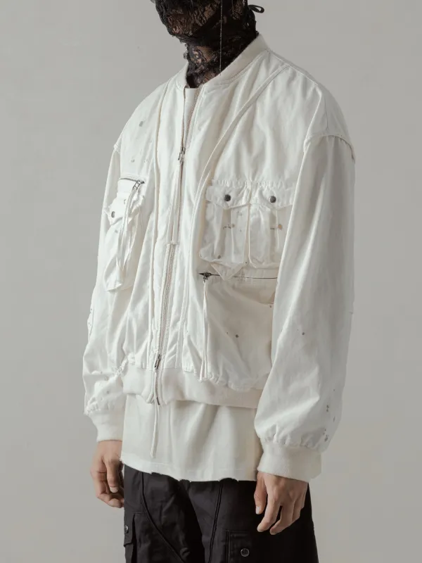 24FW|Parachute Cargo Bomber (Beige) made by Professor E.