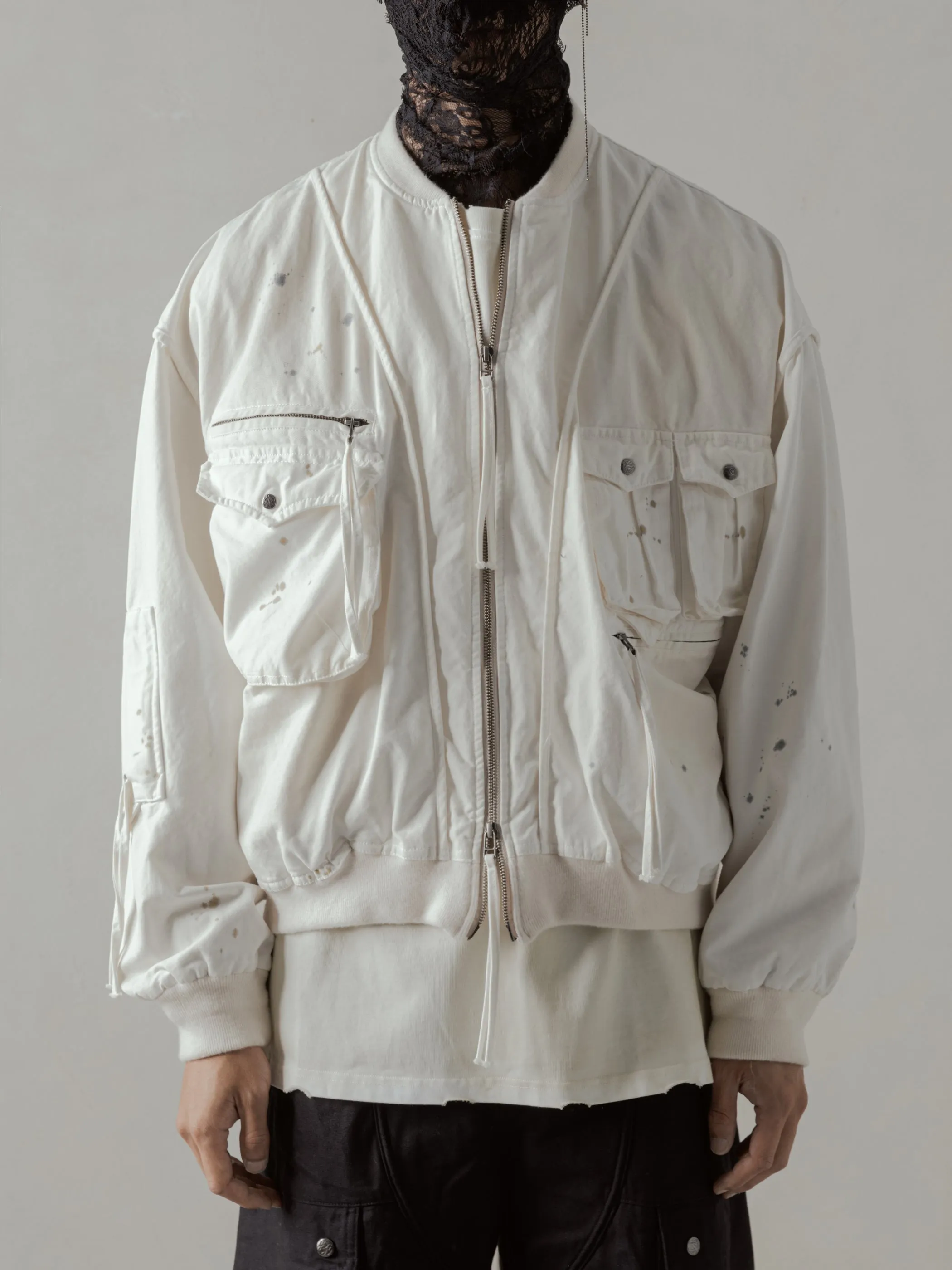 24FW|Parachute Cargo Bomber (Beige) sold by Professor E. product image thumbnail 2