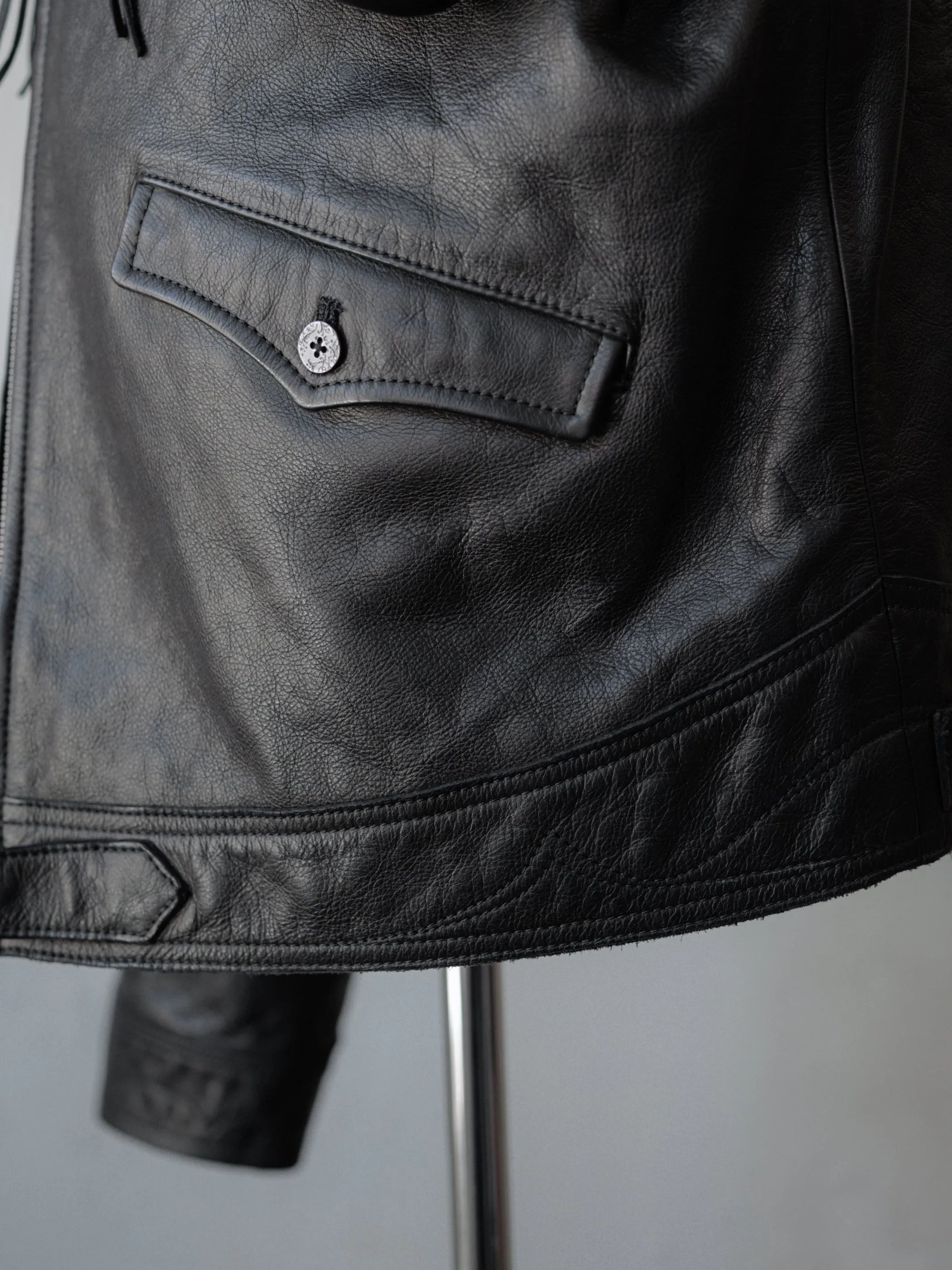 Forgotten Materials|Cyclist Leather Jacket sold by Professor E. product image thumbnail 4