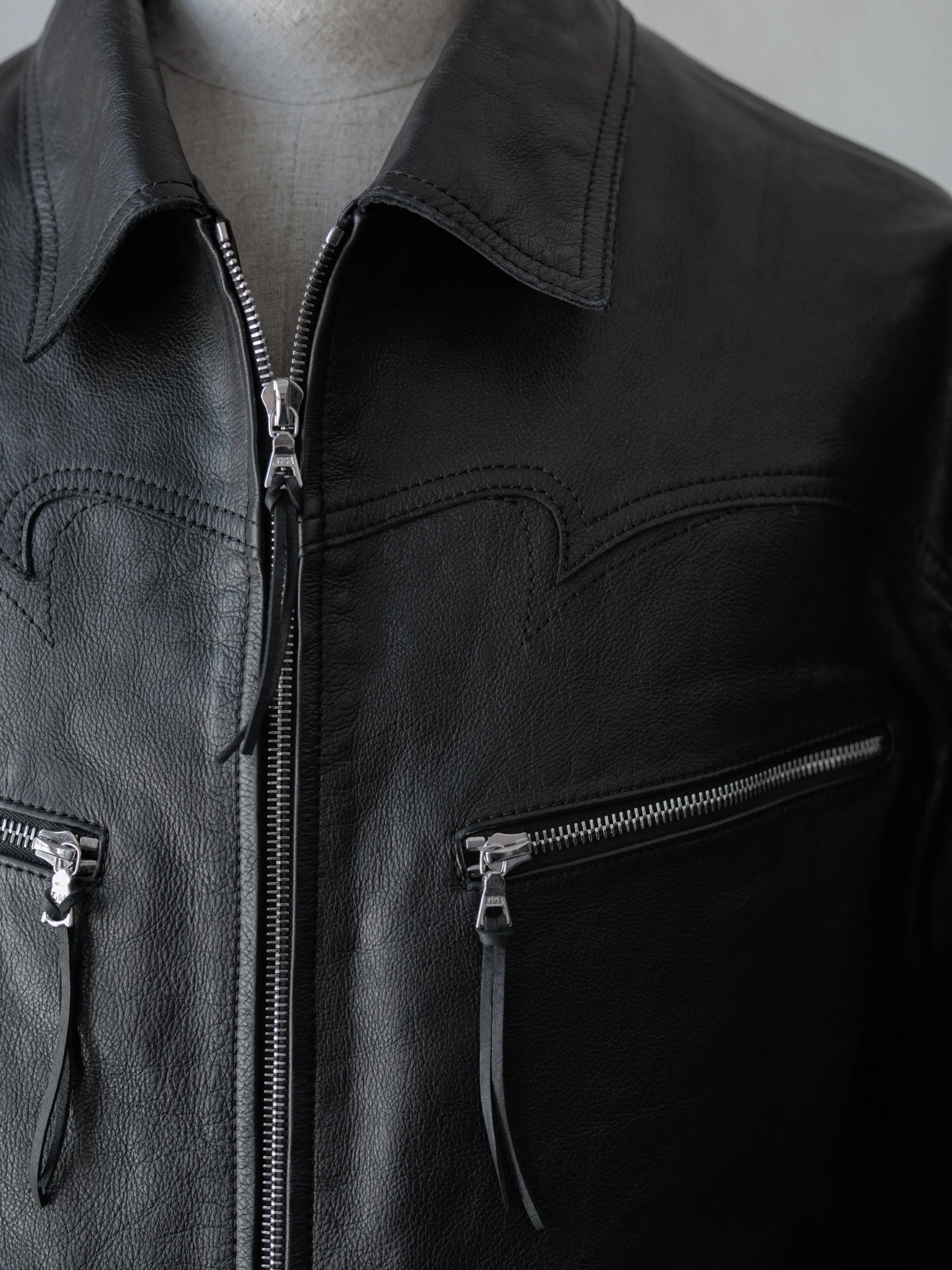 Forgotten Materials|Cyclist Leather Jacket sold by Professor E. product image thumbnail 3