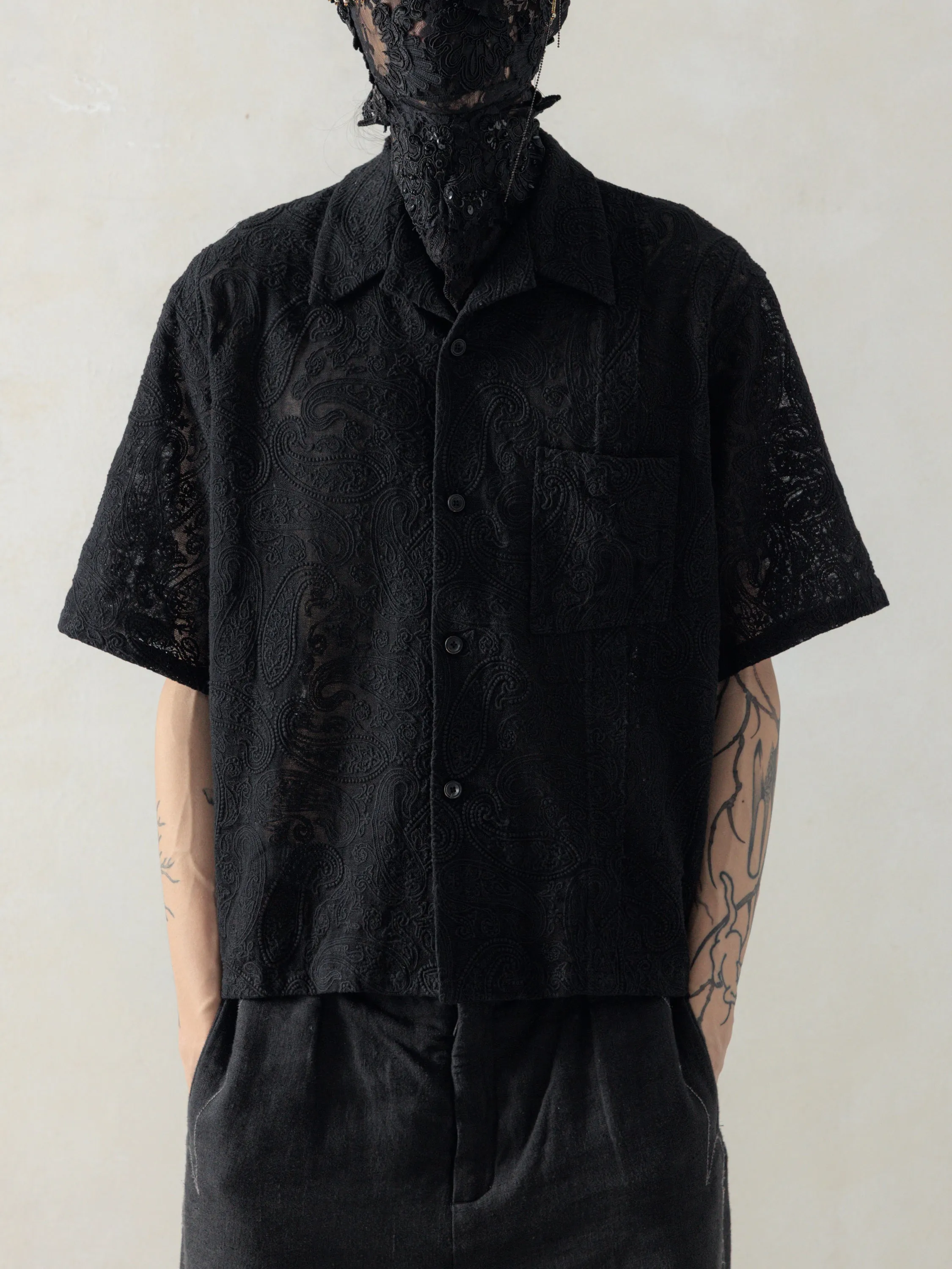 25SS|Lace Shirt (Black) sold by Professor E.