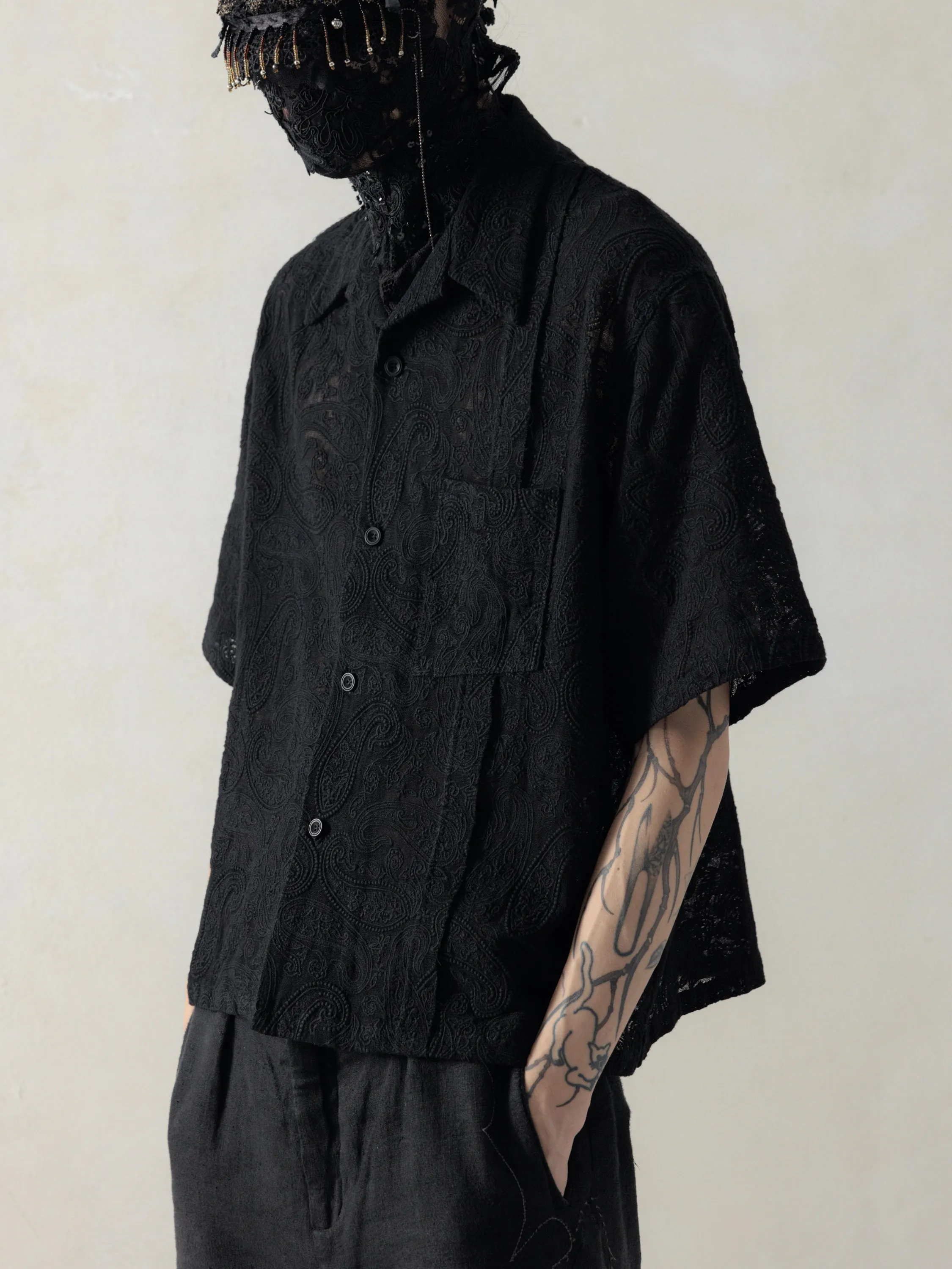 25SS|Lace Shirt (Black) sold by Professor E. product image thumbnail 2