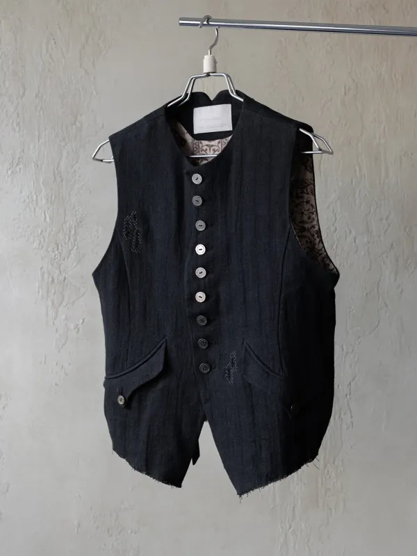 Forgotten Materials｜0222 / Waistcoat (Black) made by Professor E.