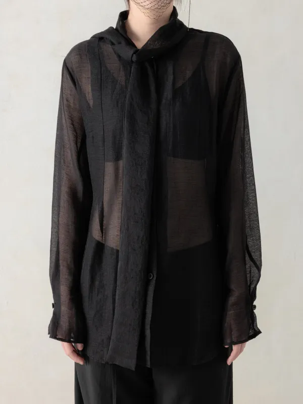 26SS WMS|Semi-Sheer Shirt (Black) made by Professor E.